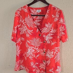 Monsoon Floral Red Linden Women's Top
